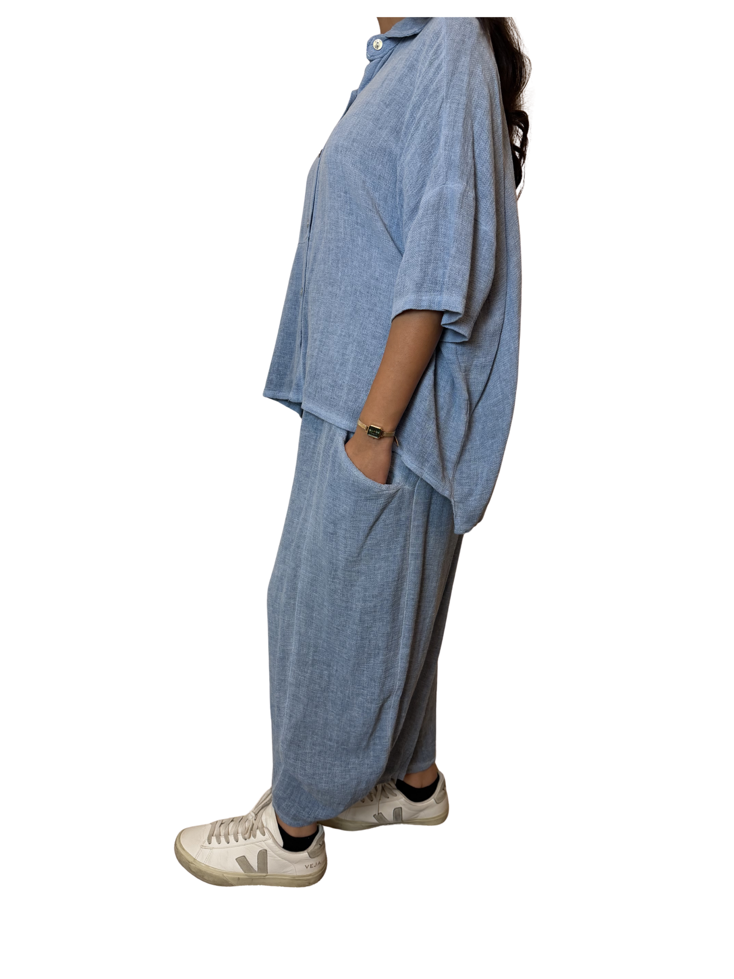 Linen Blend Co-Ord Set – Shirt & Trousers