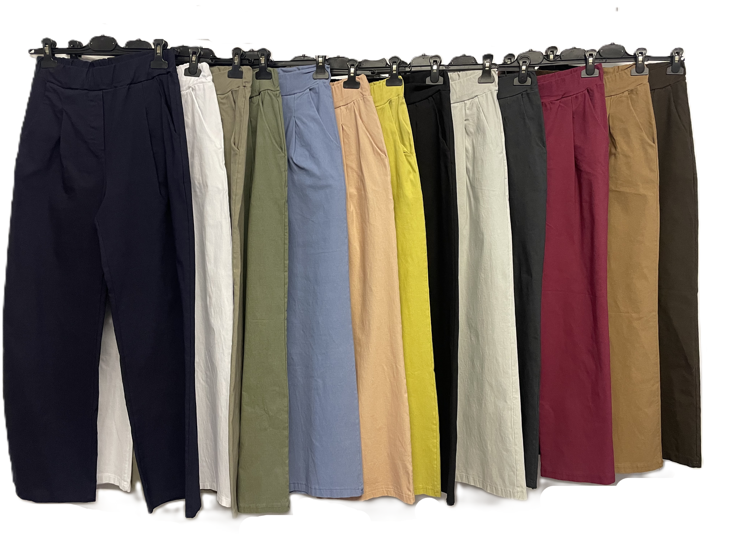 Brand New Womens All Season Italian Stretchy Wide Leg Magic Pants Trousers