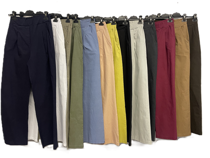 Brand New Womens All Season Italian Stretchy Wide Leg Magic Pants Trousers