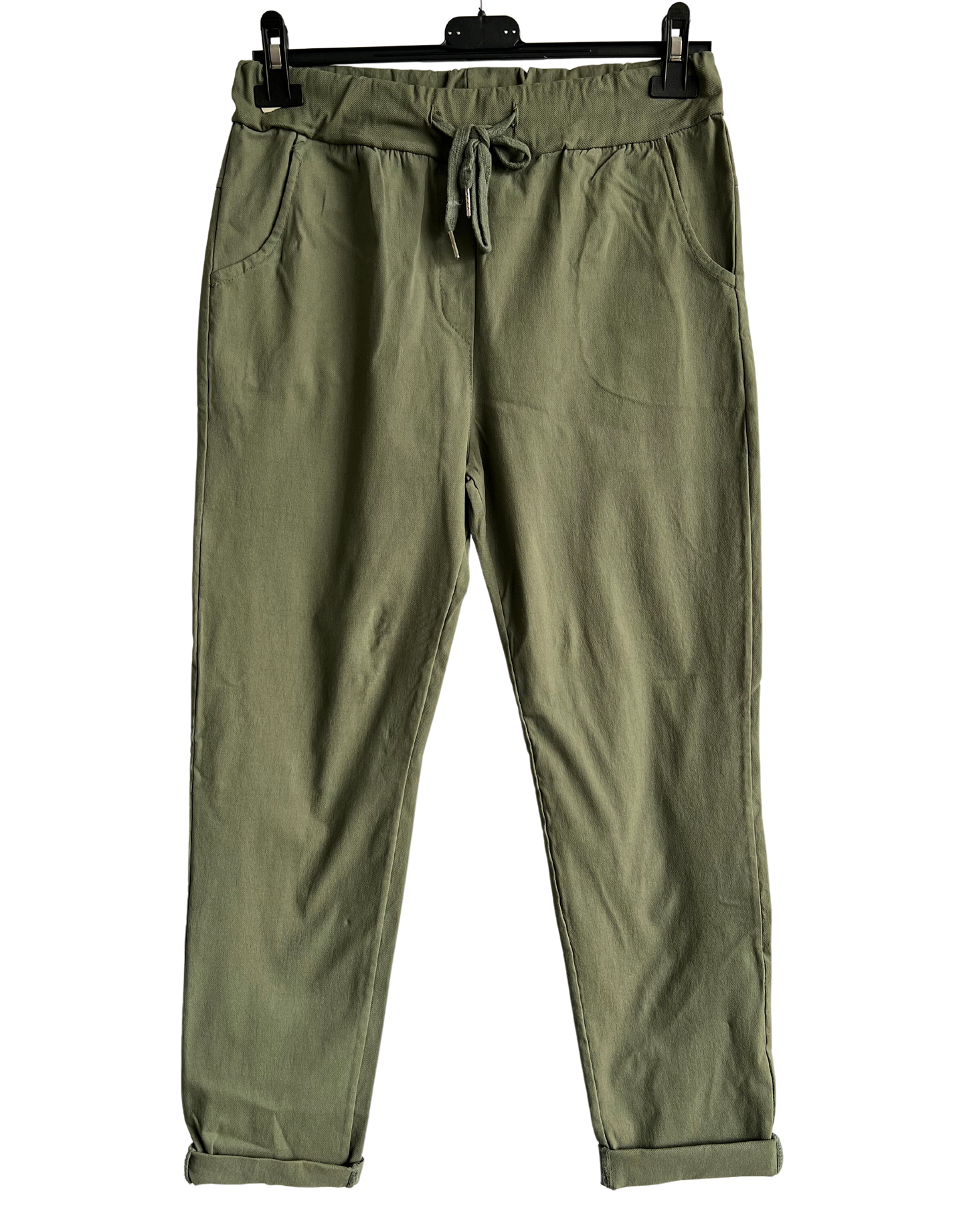 Ladies Italian Lagenlook Regular Smooth Magic Pants Casual Comfy Trousers