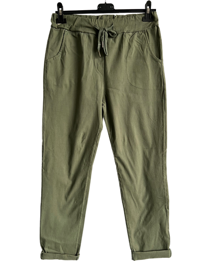 Ladies Italian Lagenlook Regular Smooth Magic Pants Casual Comfy Trousers