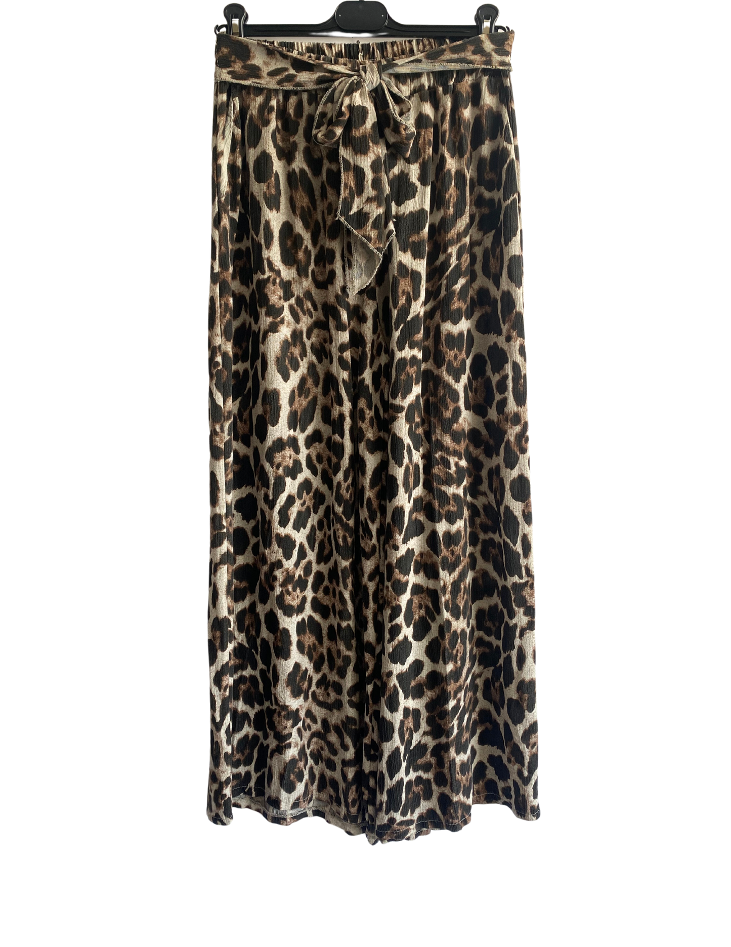 Brand New Womens Animal Print  Wide Leg Palazzo Elasticated Waistband Trousers