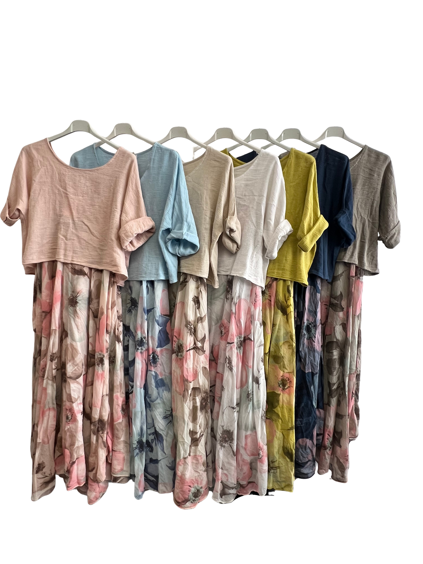 New Womens Summer 26' 2 Piece Sleeveless Floral Lined Maxi Dresses with Crop Top
