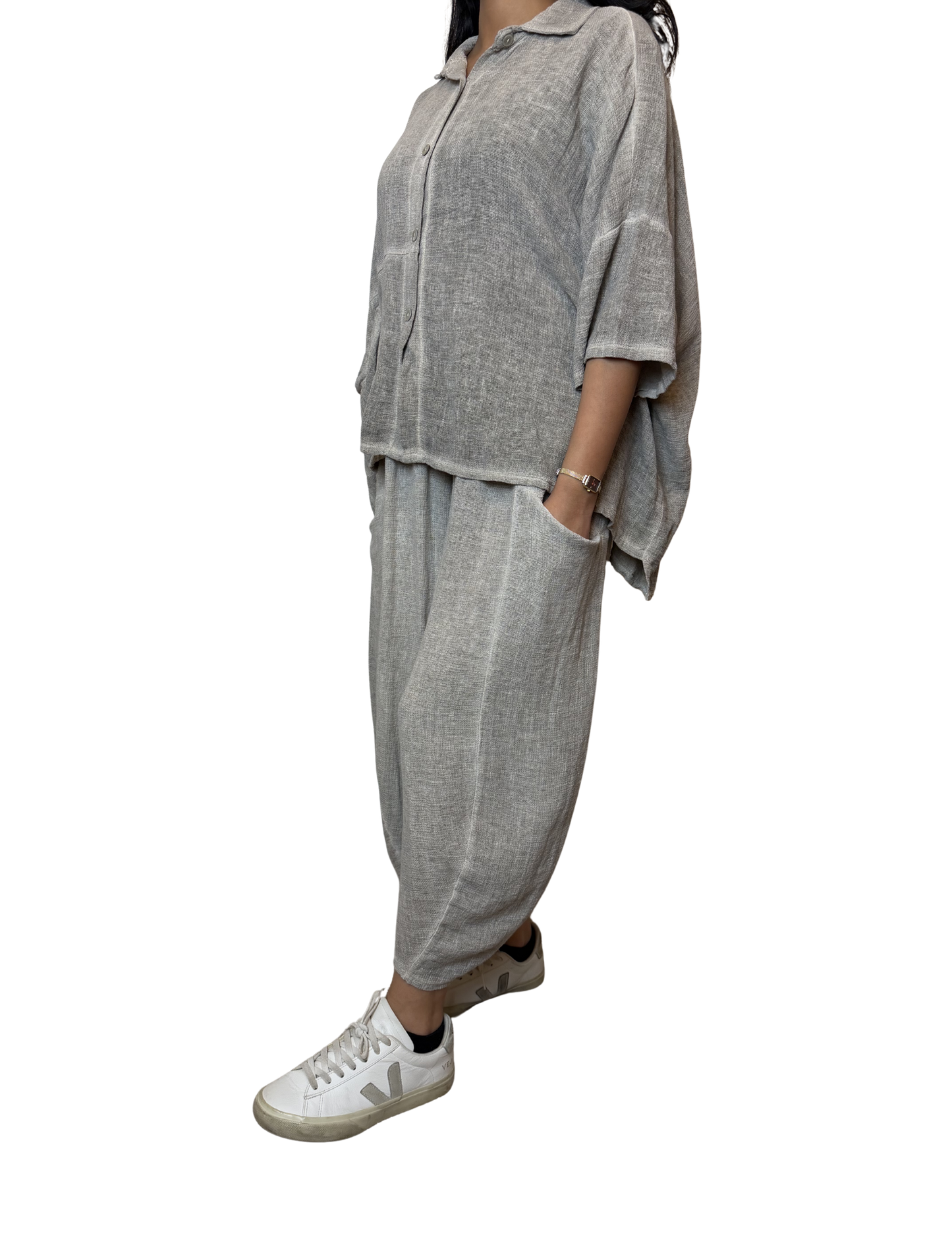 Linen Blend Co-Ord Set – Shirt & Trousers