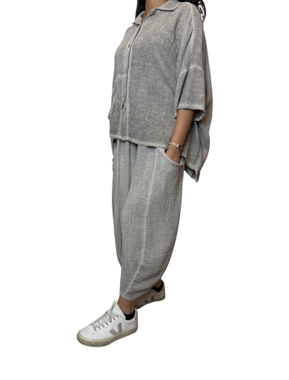 Linen Blend Co-Ord Set – Shirt & Trousers