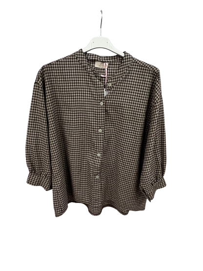 New Summer 26' Ladies Casual Italian Lightweight Gingham Button Through Shirts