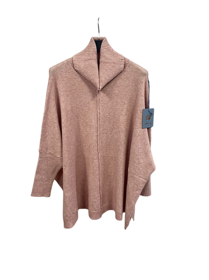 Womens Italian Oversized Cowl Neck Box Shaped Jumper with Exposed Seam Detail