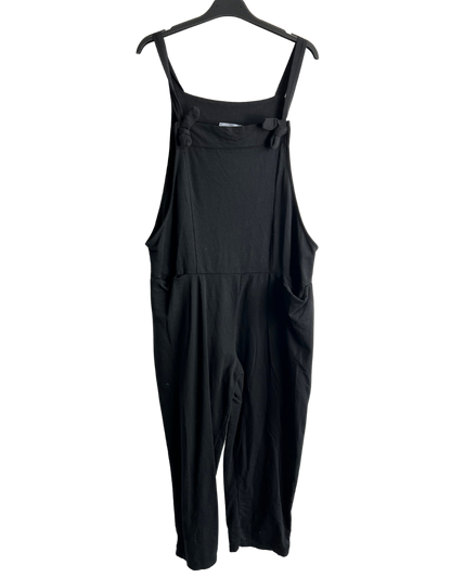 Brand New Ladies Italian Lagenlook Plain Jersey Casual 2 Pocket Dungarees