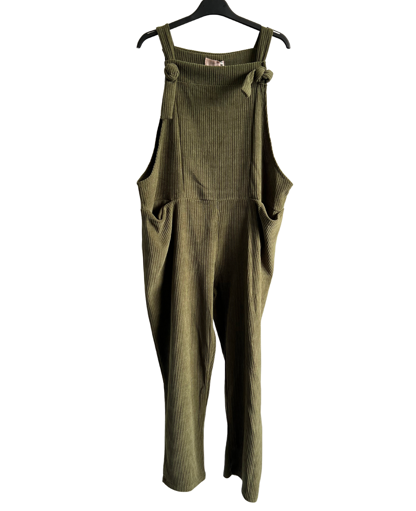 Brand New Womens 2 Pocket Front Tie Cord Stretchy Dungarees