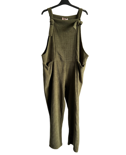 Brand New Womens 2 Pocket Front Tie Cord Stretchy Dungarees