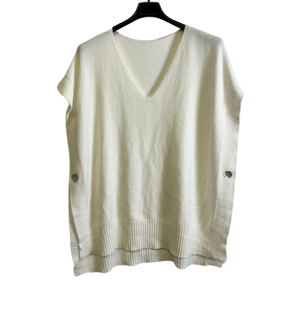 Brand New Autumn 24’ Italian Womens Soft Knitted Sleeveless Button Design V Neck Tank Top