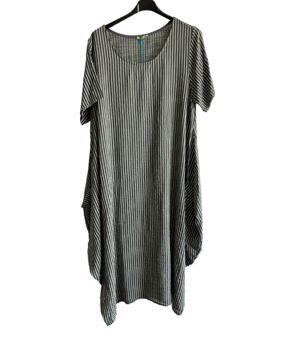 Lagenlook Stripe Cotton Summer Long Dresses