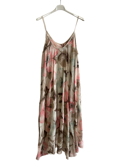New Womens Summer 26' 2 Piece Sleeveless Floral Lined Maxi Dresses with Crop Top