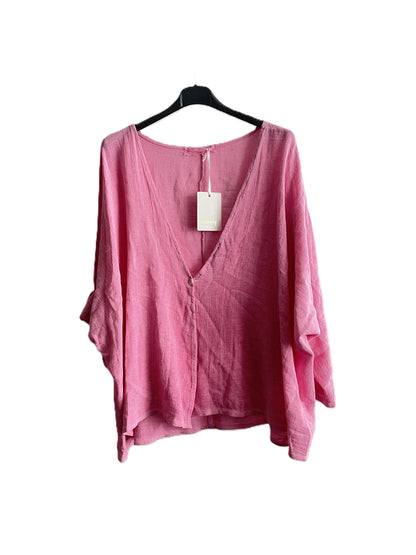 Womens Italian Overtop/ Cardigan Layering Linen One Button Long Sleeve Top