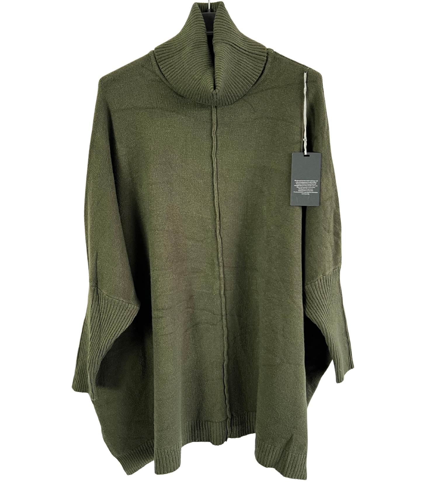 Womens Italian Oversized Cowl Neck Box Shaped Jumper with Exposed Seam Detail