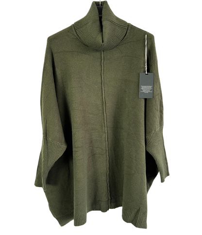 Womens Italian Oversized Cowl Neck Box Shaped Jumper with Exposed Seam Detail