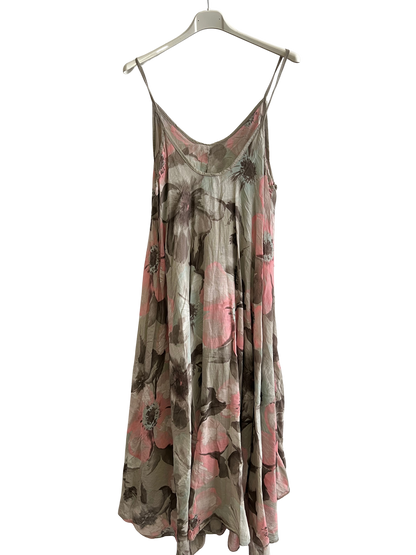 New Womens Summer 26' 2 Piece Sleeveless Floral Lined Maxi Dresses with Crop Top