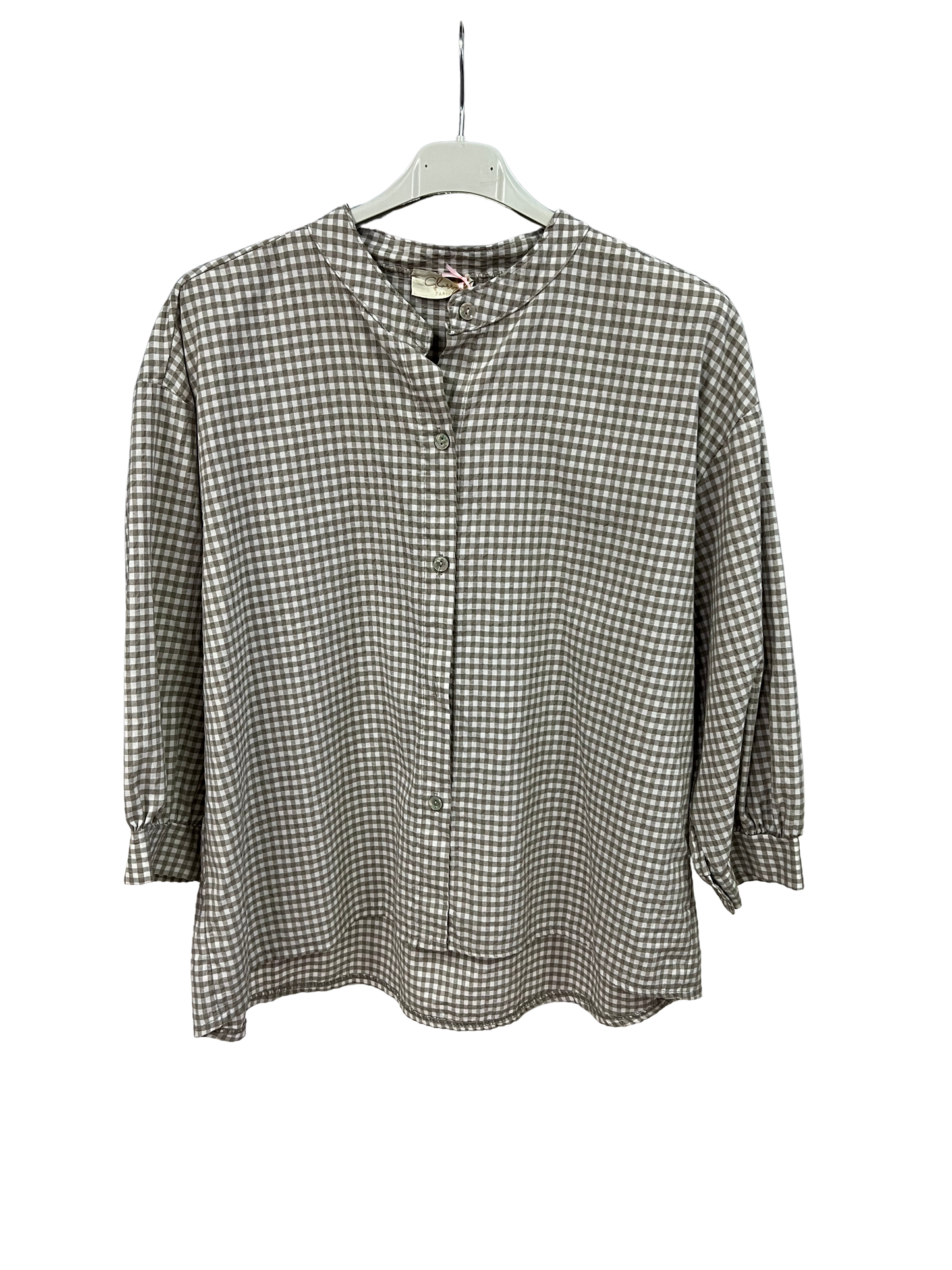 New Summer 26' Ladies Casual Italian Lightweight Gingham Button Through Shirts