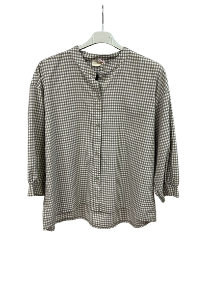 New Summer 26' Ladies Casual Italian Lightweight Gingham Button Through Shirts