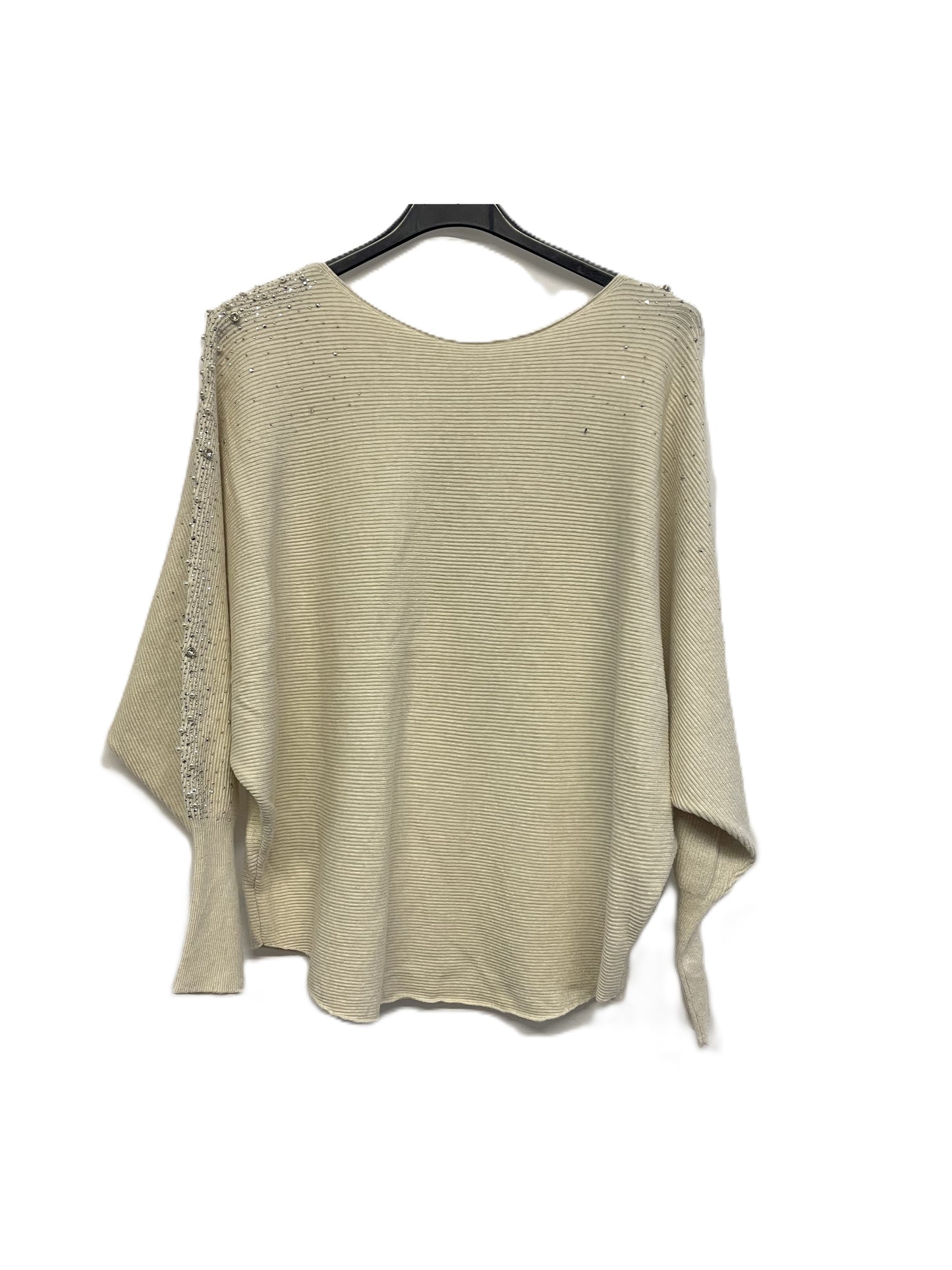 Brand New Womens Ladies Lagenlook Pearl Diamante Sparkly Batwing Sleeve Jumper