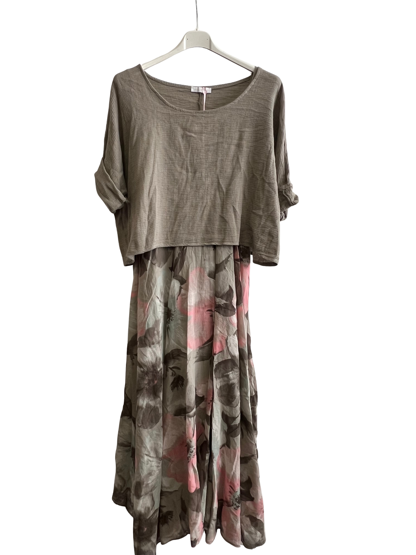New Womens Summer 26' 2 Piece Sleeveless Floral Lined Maxi Dresses with Crop Top