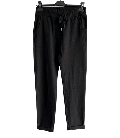 Ladies Italian Lagenlook Regular Smooth Magic Pants Casual Comfy Trousers