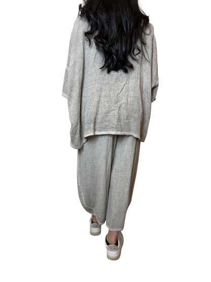 Linen Blend Co-Ord Set – Shirt & Trousers
