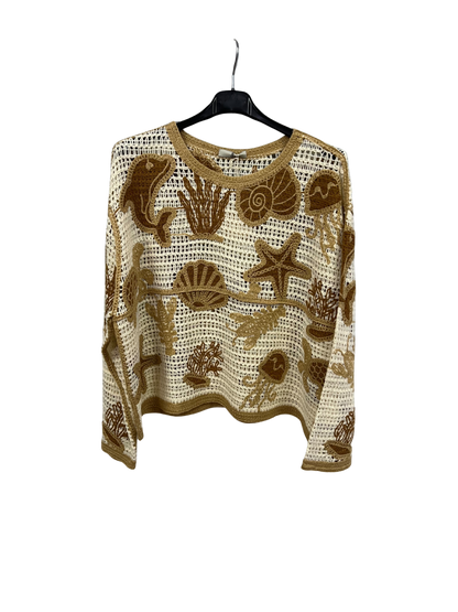 Brand New Spring 26’ Crochet Cotton Printed Top