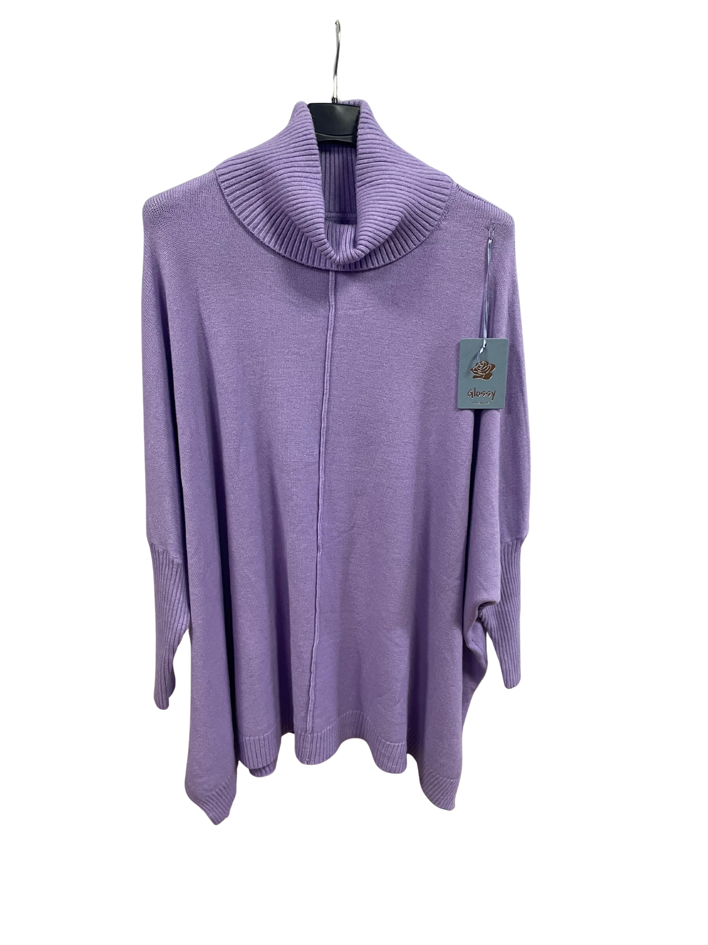 Womens Italian Oversized Cowl Neck Box Shaped Jumper with Exposed Seam Detail