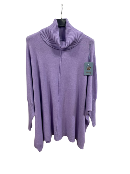 Womens Italian Oversized Cowl Neck Box Shaped Jumper with Exposed Seam Detail