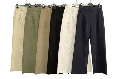 Brand New Womens All Season Italian Stretchy Wide Leg Magic Pants Trousers