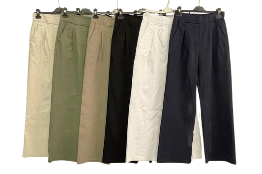 Brand New Womens All Season Italian Stretchy Wide Leg Magic Pants Trousers