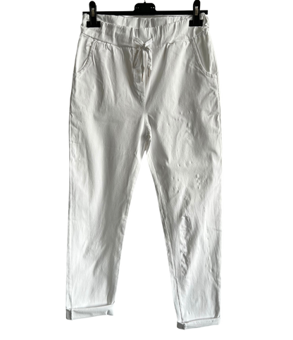 Ladies Italian Lagenlook Regular Smooth Magic Pants Casual Comfy Trousers