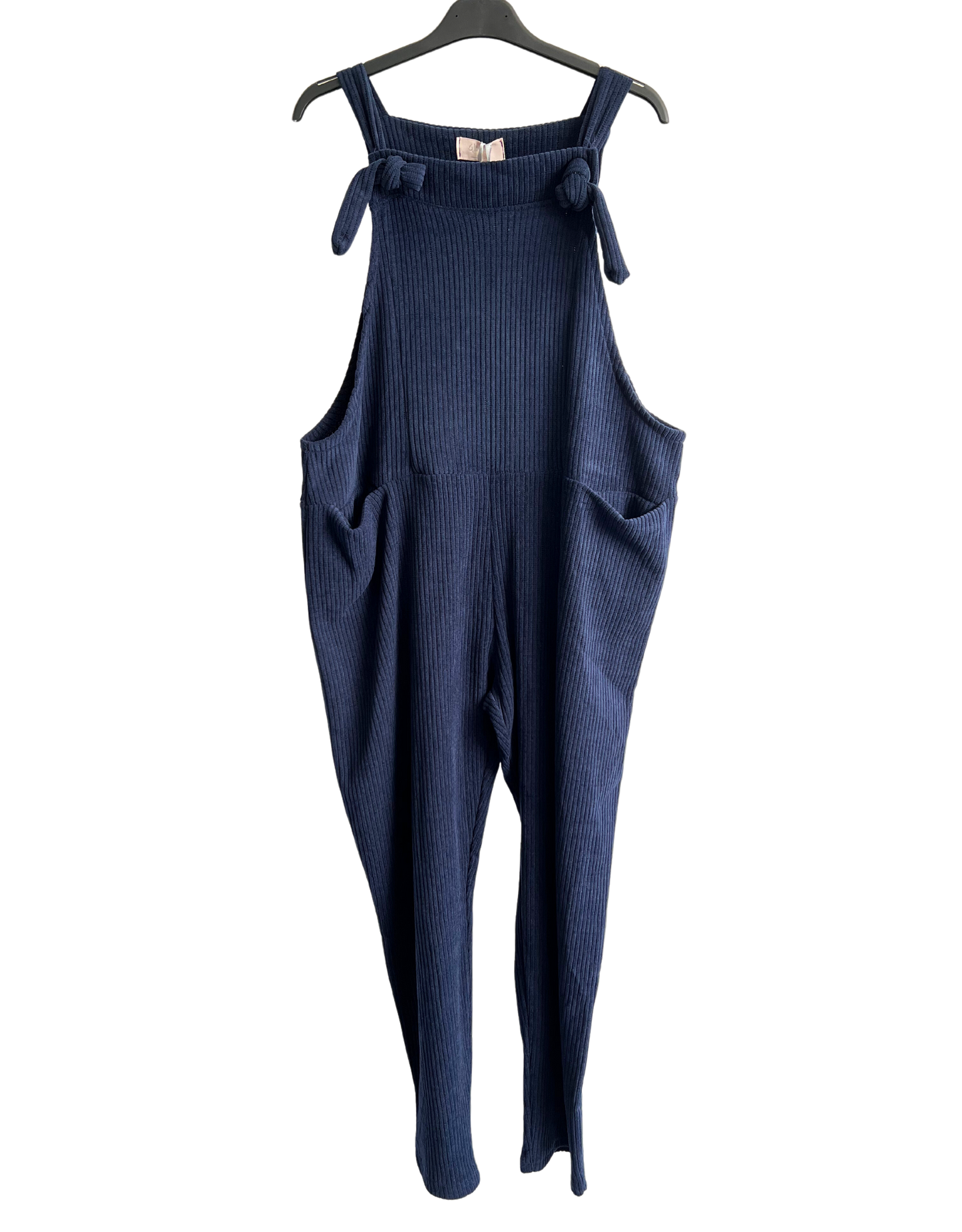 Brand New Womens 2 Pocket Front Tie Cord Stretchy Dungarees
