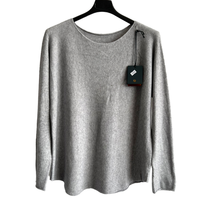 Brand New Italian Soft Knit Basic Jumper Curved Hem Round Neck