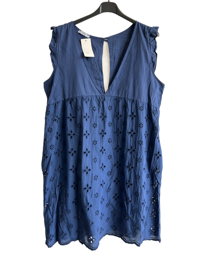Tik Tok Summer Sleeveless V Neck Playsuit with Shorts In Navy