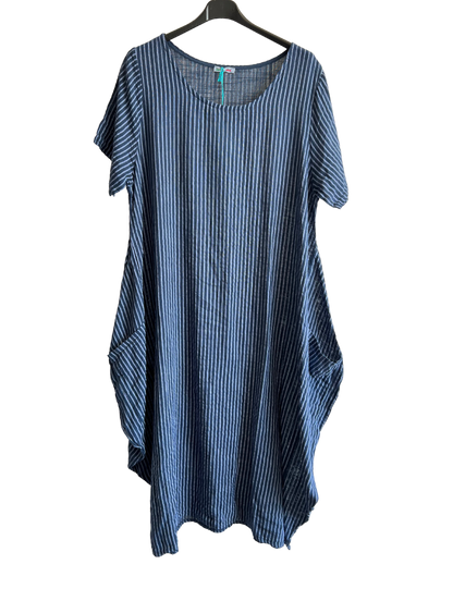 Lagenlook Stripe Cotton Summer Long Dresses