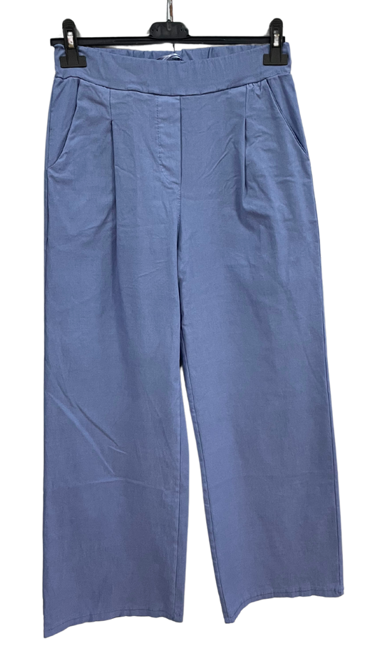 Brand New Womens All Season Italian Stretchy Wide Leg Magic Pants Trousers in Denim