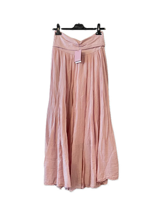 Summer Flare Design Maxi Skirt With Elasticated Waist In Pale Pink