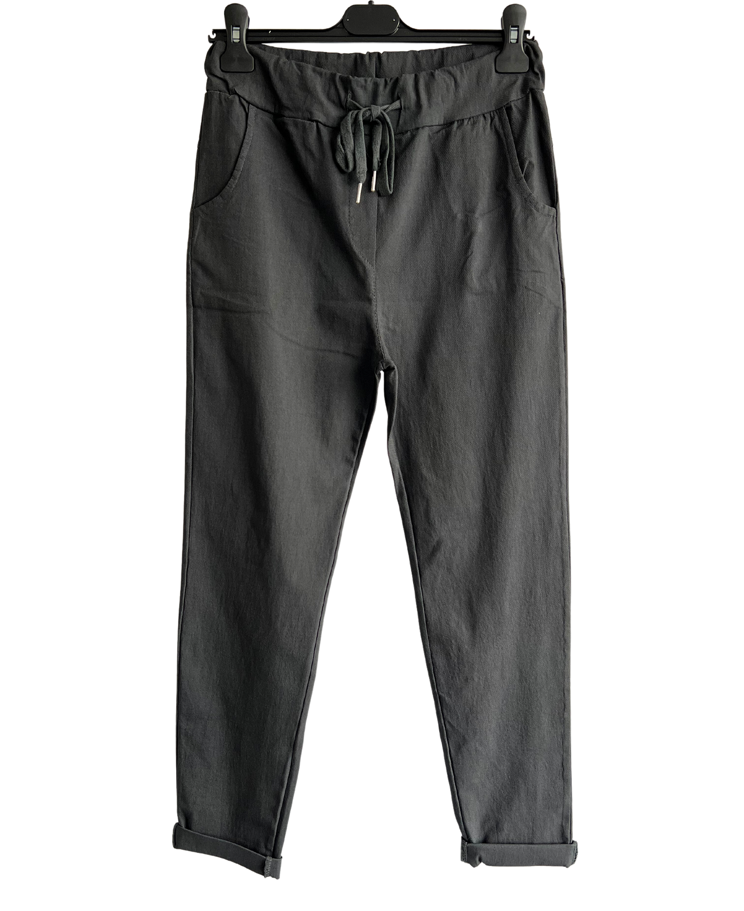Regular Magic Stretchy Waist Pants In Charcoal