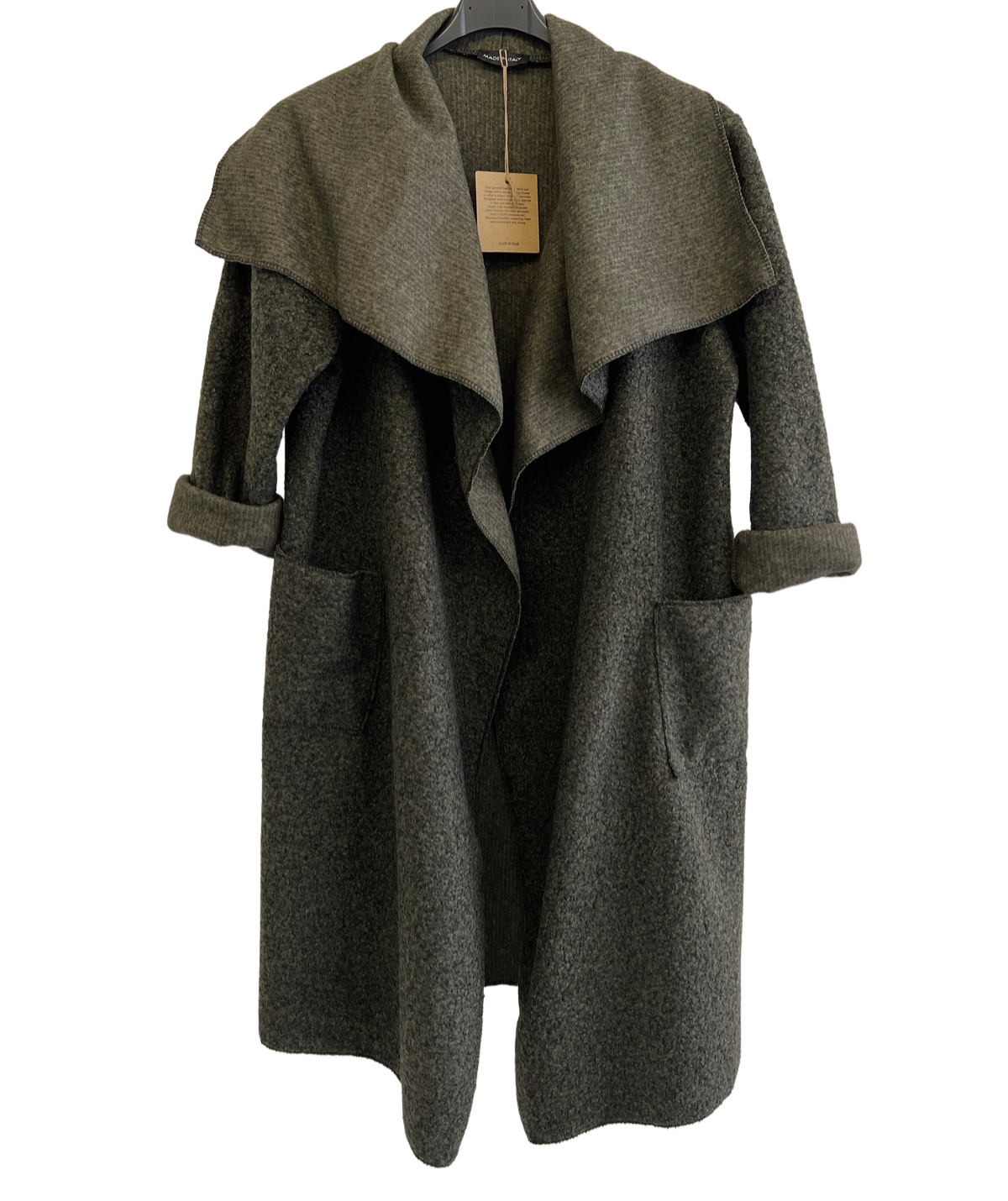Boucle Coat Lightweight In Khaki