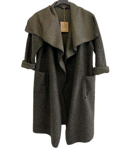 Boucle Coat Lightweight In Khaki