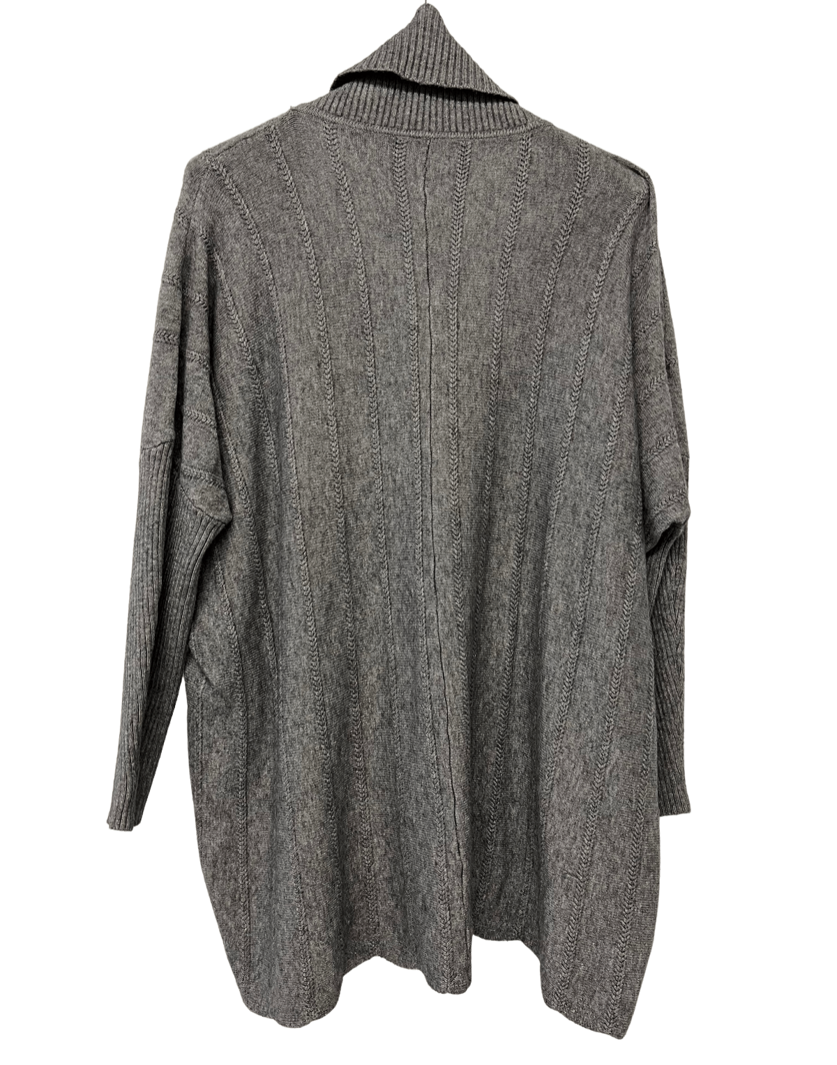 Cowl Neck V Shape Design Pocket Jumper In Grey
