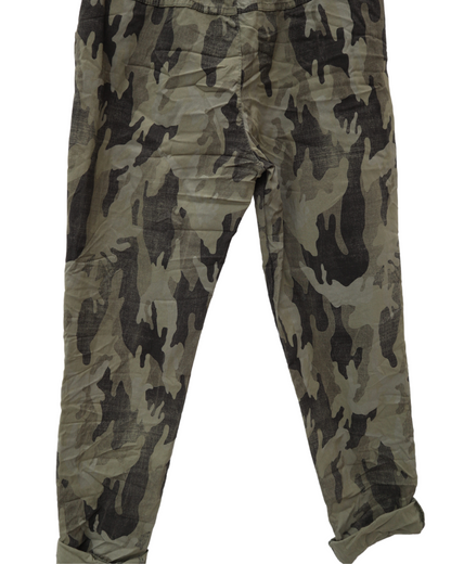 Camouflage Print Stretchy Magic Trousers