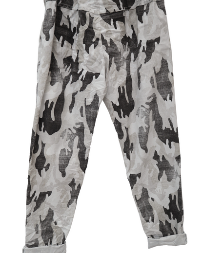 Camouflage Print Stretchy Magic Trousers