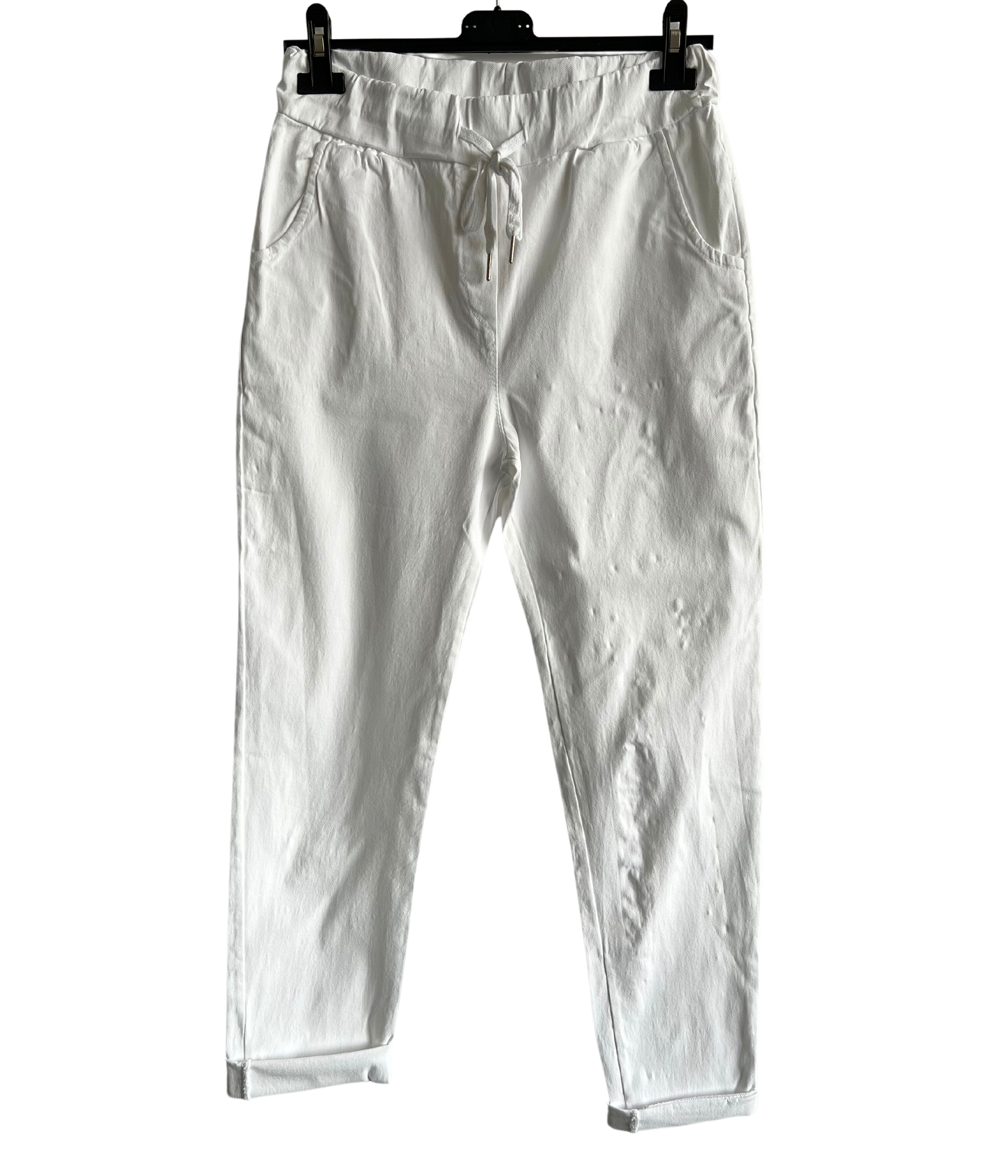 Regular Magic Stretchy Waist Pants In White
